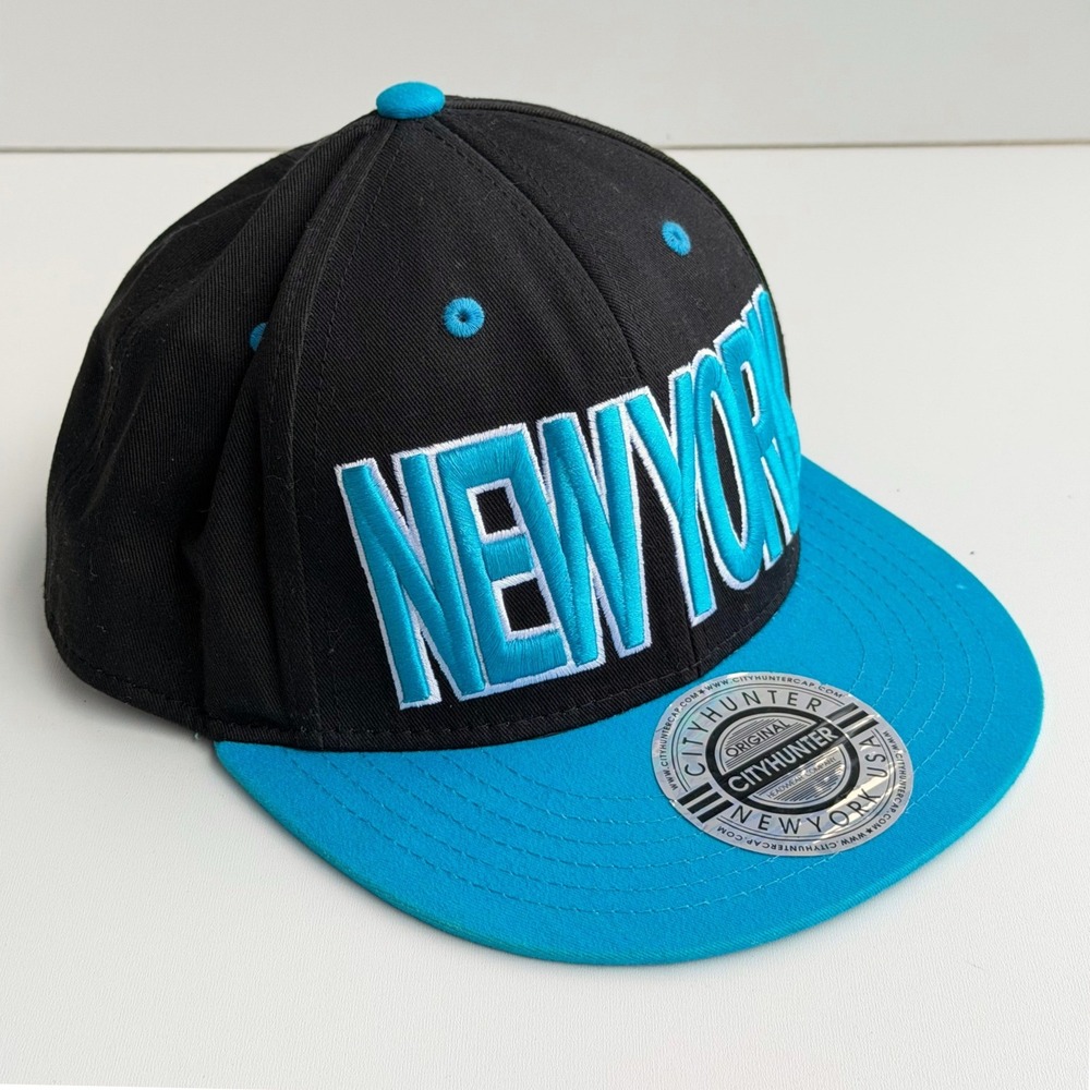 City Hunter New York Snapback Hat Embroidered Streetwear Flat Brim Ball Cap